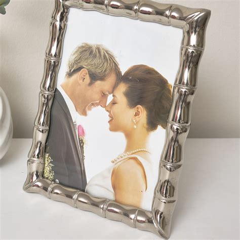 silver bamboo photo frame.